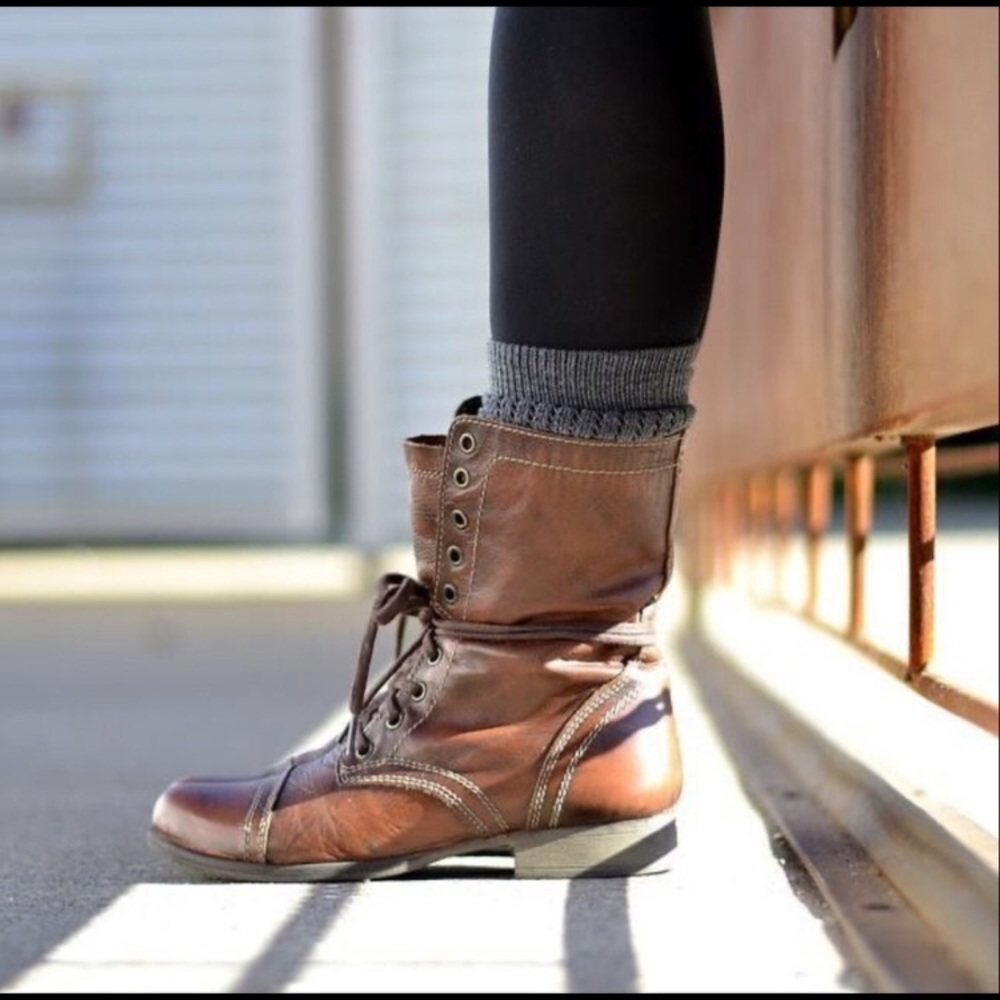 Steve Madden Distressed Troopa Moto Boots